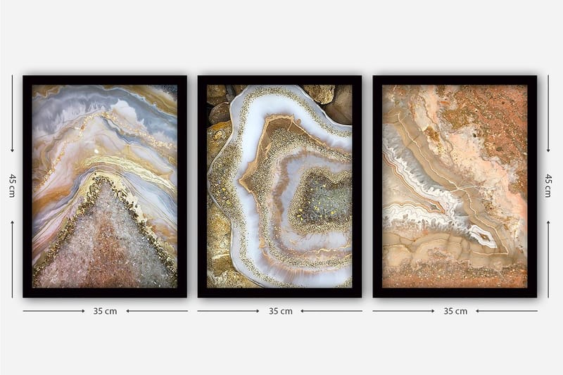 Decorative Framed Painting (3 Pieces) 35x45 - Inredning & dekor - Tavlor & konst - Canvastavla