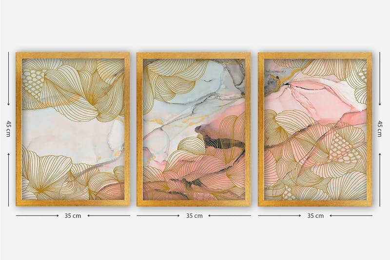 Decorative Framed Painting (3 Pieces) 35x45 - Inredning & dekor - Tavlor & konst - Canvastavla