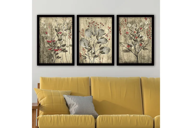 Decorative Framed Painting (3 Pieces) 35x45