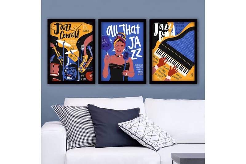 Decorative Framed Painting (3 Pieces) 35x45