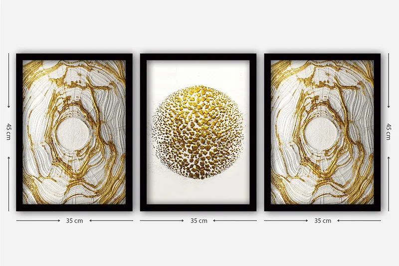Decorative Framed Painting (3 Pieces) 35x45 - Inredning & dekor - Tavlor & konst - Canvastavla