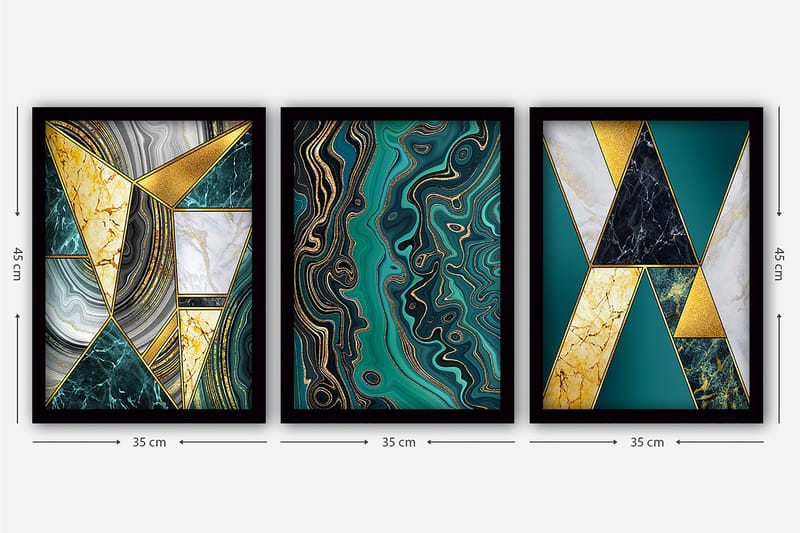 Decorative Framed Painting (3 Pieces) 35x45 - Inredning & dekor - Tavlor & konst - Canvastavla