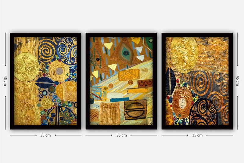 Decorative Framed Painting (3 Pieces) 35x45 - Inredning & dekor - Tavlor & konst - Canvastavla