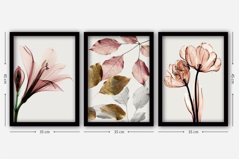 Decorative Framed Painting (3 Pieces) 35x45 - Inredning & dekor - Tavlor & konst - Canvastavla