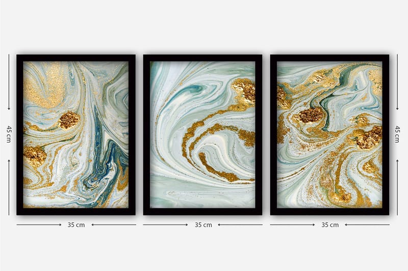 Decorative Framed Painting (3 Pieces) 35x45 - Inredning & dekor - Tavlor & konst - Canvastavla
