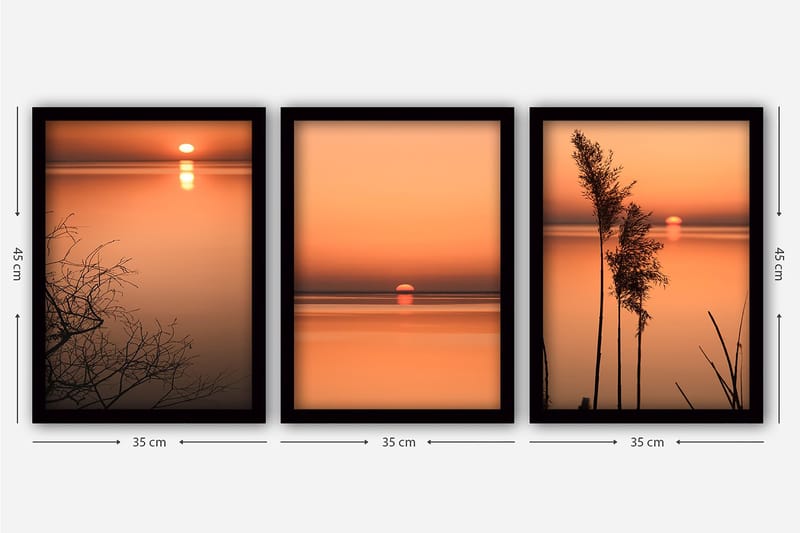 Decorative Framed Painting (3 Pieces) 35x45 - Inredning & dekor - Tavlor & konst - Canvastavla