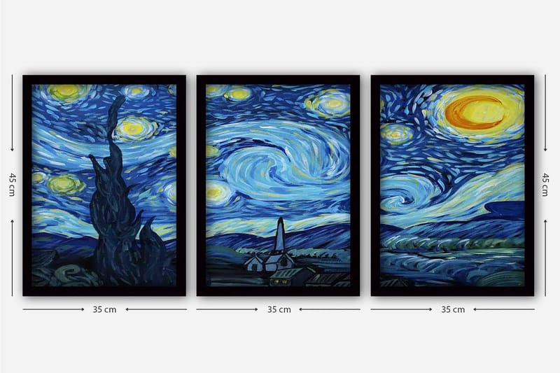 Decorative Framed Painting (3 Pieces) 35x45 - Inredning & dekor - Tavlor & konst - Canvastavla
