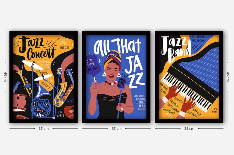 Decorative Framed Painting (3 Pieces) 35x45 - Inredning & dekor - Tavlor & konst - Canvastavla