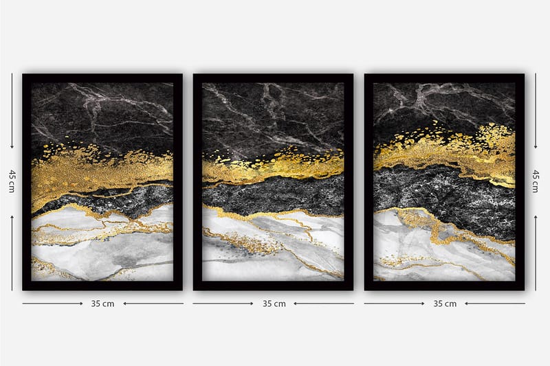 Decorative Framed Painting (3 Pieces) 35x45 - Inredning & dekor - Tavlor & konst - Canvastavla