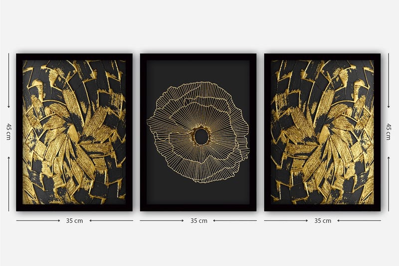 Decorative Framed Painting (3 Pieces) 35x45 - Inredning & dekor - Tavlor & konst - Canvastavla