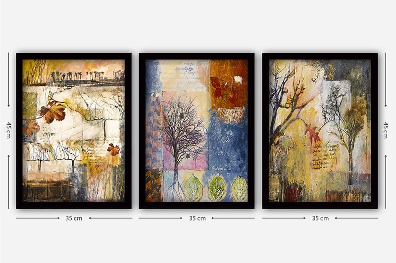 Decorative Framed Painting (3 Pieces) 35x45 - Inredning & dekor - Tavlor & konst - Canvastavla