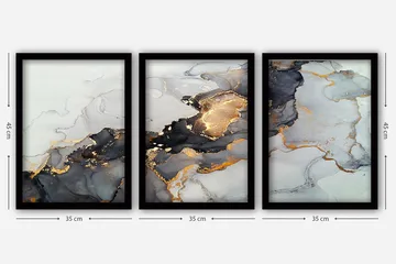 Decorative Framed Painting (3 Pieces) 35x45 - Inredning & dekor - Tavlor & konst - Canvastavla