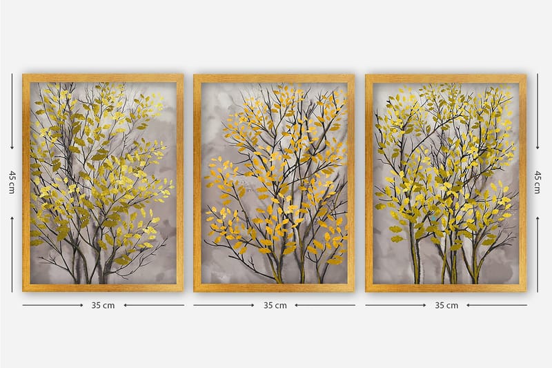 Decorative Framed Painting (3 Pieces) 35x45 - Inredning & dekor - Tavlor & konst - Canvastavla