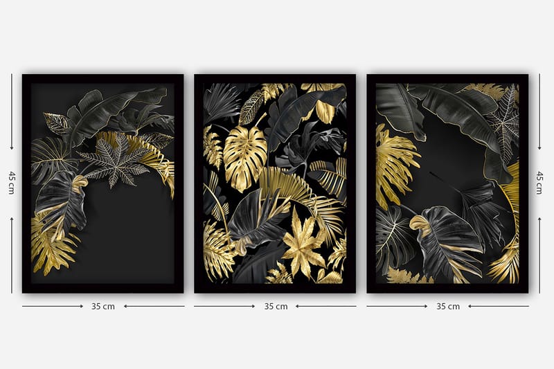 Decorative Framed Painting (3 Pieces) 35x45 - Inredning & dekor - Tavlor & konst - Canvastavla