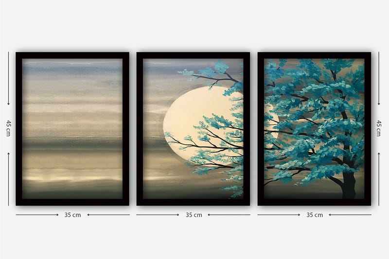 Decorative Framed Painting (3 Pieces) 35x45 - Inredning & dekor - Tavlor & konst - Canvastavla