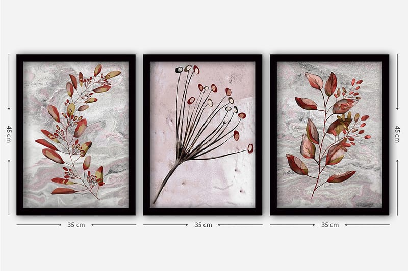 Decorative Framed Painting (3 Pieces) 35x45 - Inredning & dekor - Tavlor & konst - Canvastavla