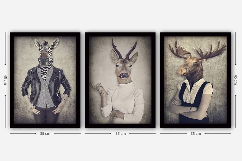 Decorative Framed Painting (3 Pieces) 35x45 - Inredning & dekor - Tavlor & konst - Canvastavla