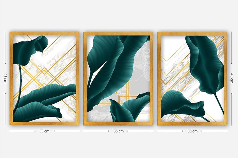 Decorative Framed Painting (3 Pieces) 35x45 - Inredning & dekor - Tavlor & konst - Canvastavla