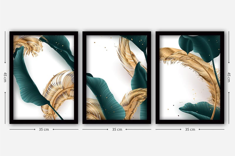 Decorative Framed Painting (3 Pieces) 35x45 - Inredning & dekor - Tavlor & konst - Canvastavla