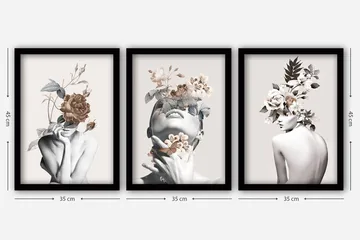 Decorative Framed Painting (3 Pieces) 35x45 - Inredning & dekor - Tavlor & konst - Canvastavla
