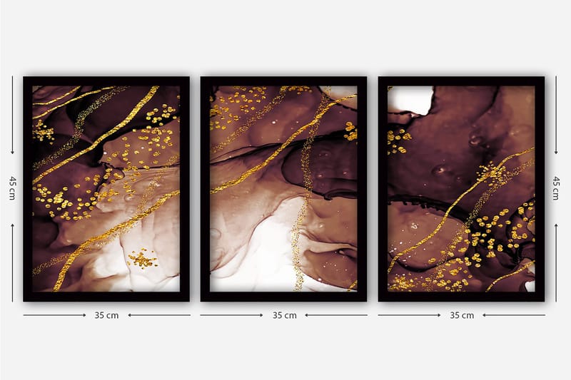 Decorative Framed Painting (3 Pieces) 35x45 - Inredning & dekor - Tavlor & konst - Canvastavla