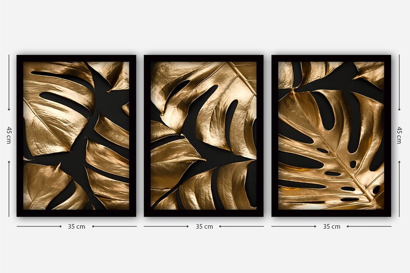 Decorative Framed Painting (3 Pieces) 35x45 - Inredning & dekor - Tavlor & konst - Canvastavla