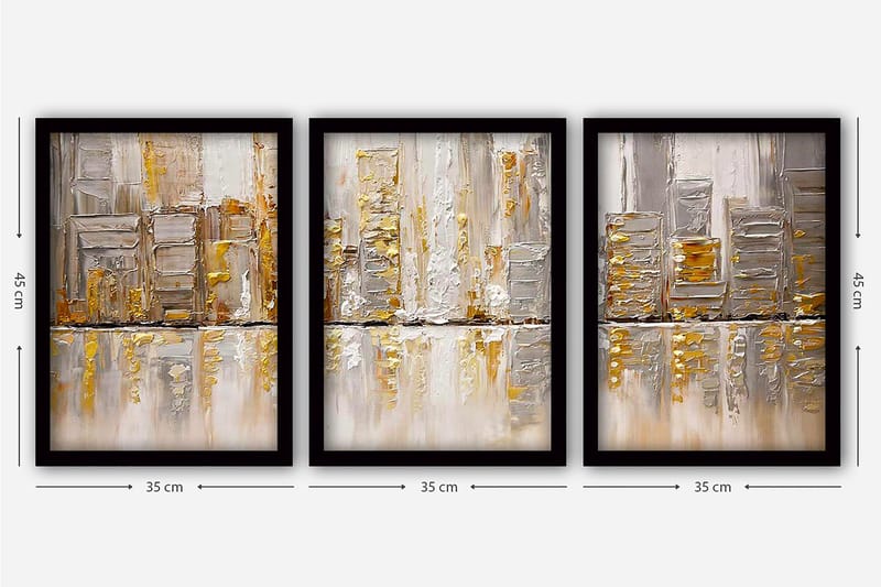 Decorative Framed Painting (3 Pieces) 35x45 - Inredning & dekor - Tavlor & konst - Canvastavla