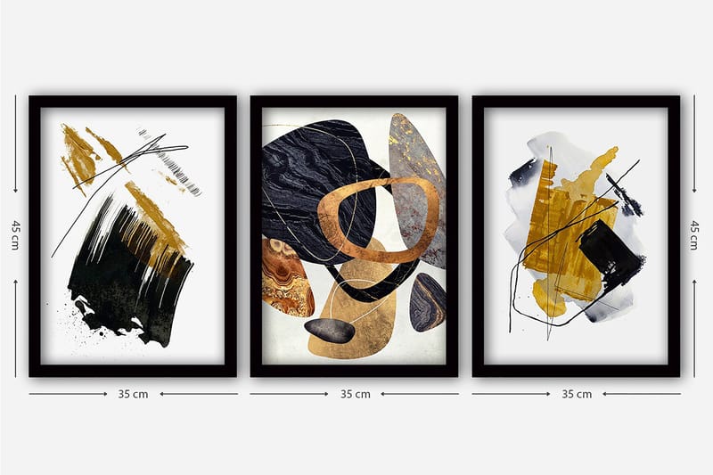 Decorative Framed Painting (3 Pieces) 35x45 - Inredning & dekor - Tavlor & konst - Canvastavla
