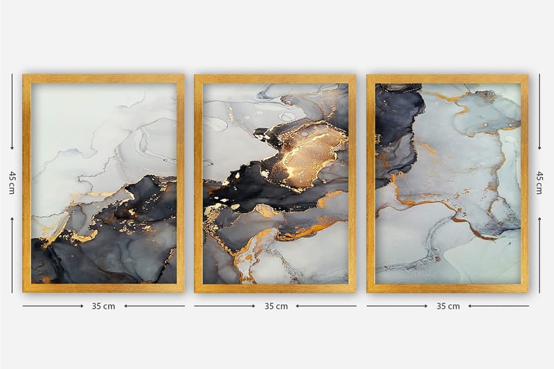 Decorative Framed Painting (3 Pieces) 35x45 - Inredning & dekor - Tavlor & konst - Canvastavla