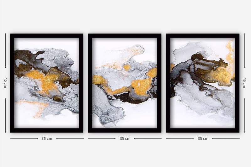 Decorative Framed Painting (3 Pieces) 35x45 - Inredning & dekor - Tavlor & konst - Canvastavla