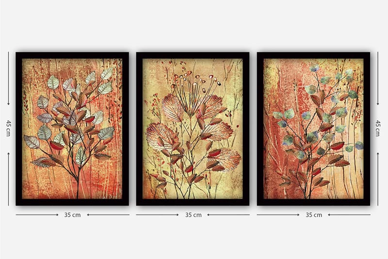 Decorative Framed Painting (3 Pieces) 35x45 - Inredning & dekor - Tavlor & konst - Canvastavla
