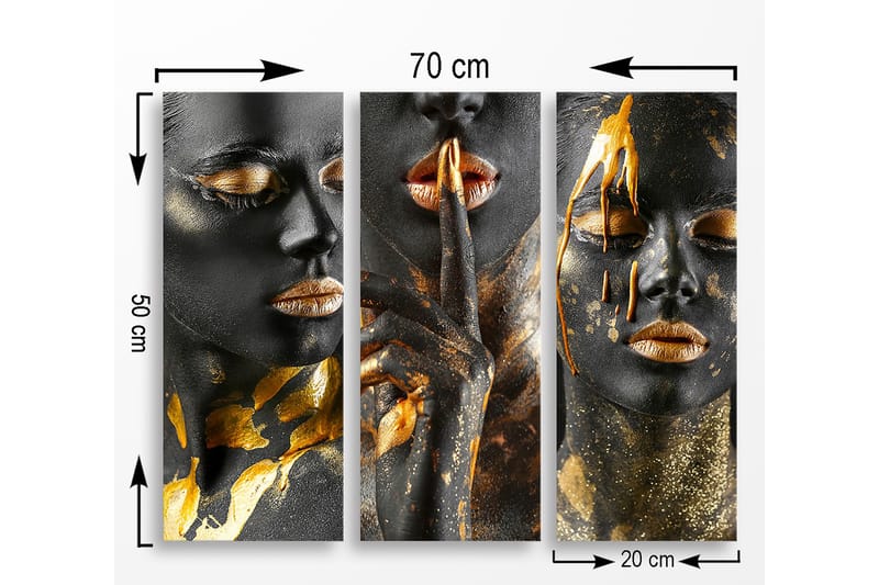 Decorative MDF Painting (3 Pieces) 20x50 - Inredning & dekor - Tavlor & konst - Canvastavla