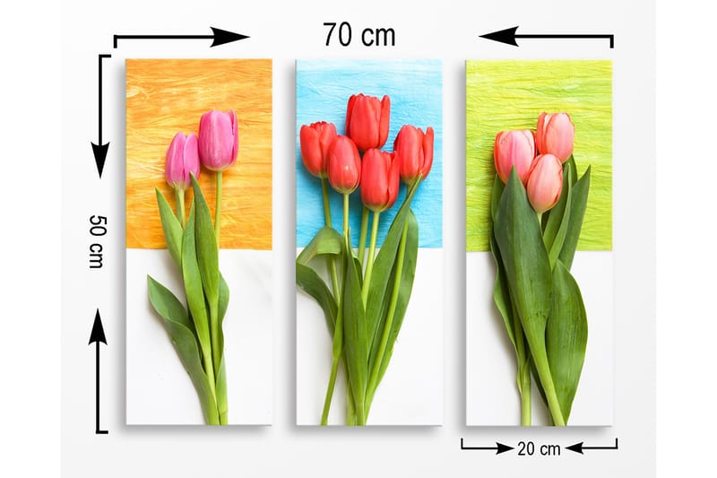 Decorative MDF Painting (3 Pieces) 20x50 - Inredning & dekor - Tavlor & konst - Canvastavla