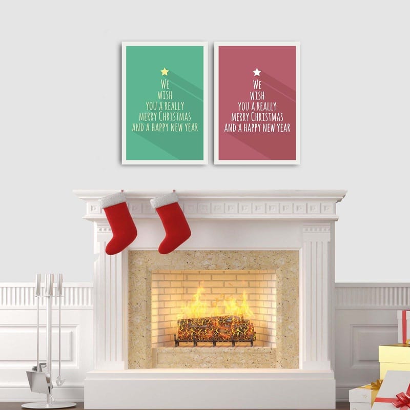 Dekorativ Inramad MDF-målning 2-Delar 35x50 cm - Flerfärgad - Inredning & dekor - Tavlor & konst