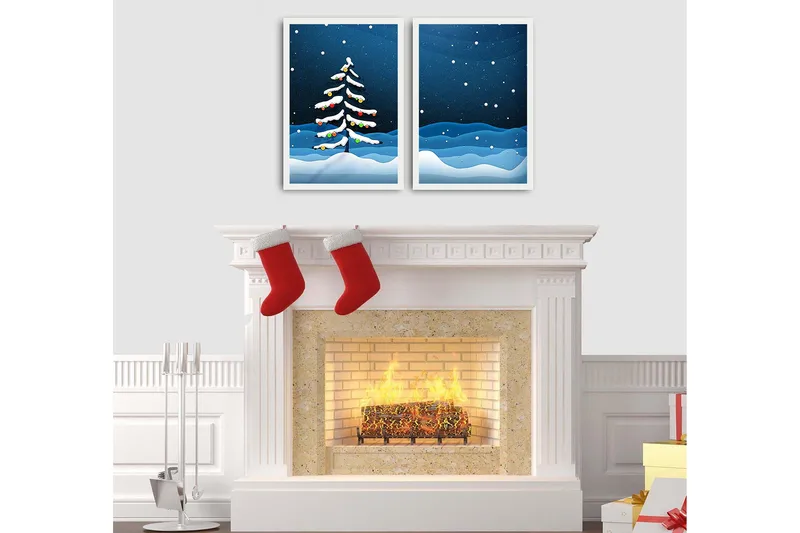 Dekorativ Inramad MDF-målning 2-Delar 35x50 cm - Flerfärgad - Inredning & dekor - Tavlor & konst