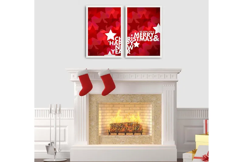 Dekorativ Inramad MDF-målning 2-Delar 35x50 cm - Flerfärgad - Inredning & dekor - Tavlor & konst