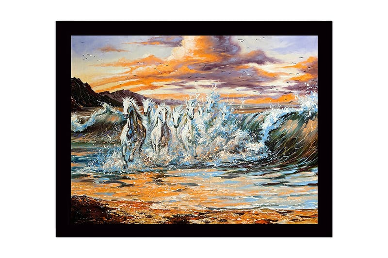 DEKORATIV INRAMAD MDF-MÅLNING 41x56 cm Flerfärgad - Inredning & dekor - Tavlor & konst