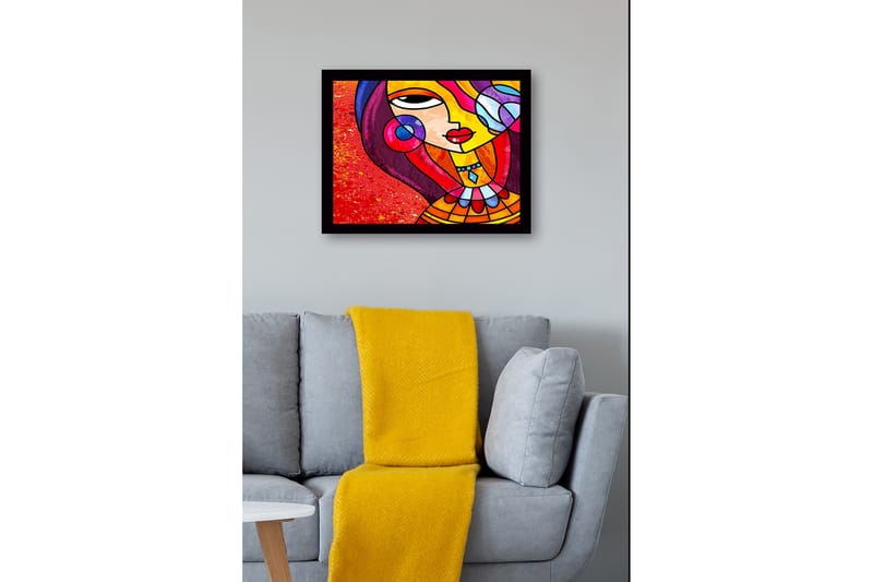 DEKORATIV INRAMAD MDF-MÅLNING 41x56 cm Flerfärgad - Inredning & dekor - Tavlor & konst