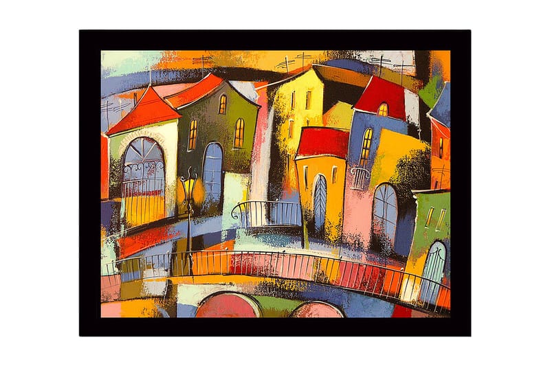 DEKORATIV INRAMAD MDF-MÅLNING 41x56 cm Flerfärgad - Inredning & dekor - Tavlor & konst