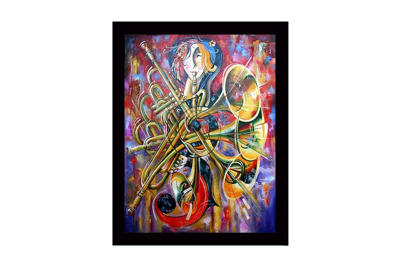 DEKORATIV INRAMAD MDF-MÅLNING 41x56 cm Flerfärgad - Inredning & dekor - Tavlor & konst