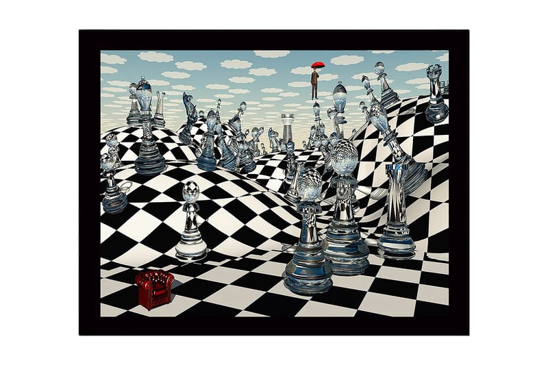 DEKORATIV INRAMAD MDF-MÅLNING 41x56 cm Flerfärgad - Inredning & dekor - Tavlor & konst