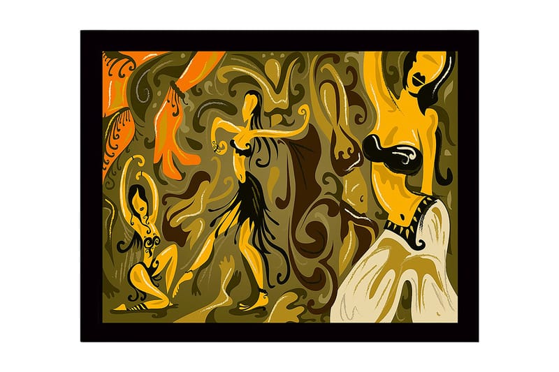 DEKORATIV INRAMAD MDF-MÅLNING 41x56 cm Flerfärgad - Inredning & dekor - Tavlor & konst