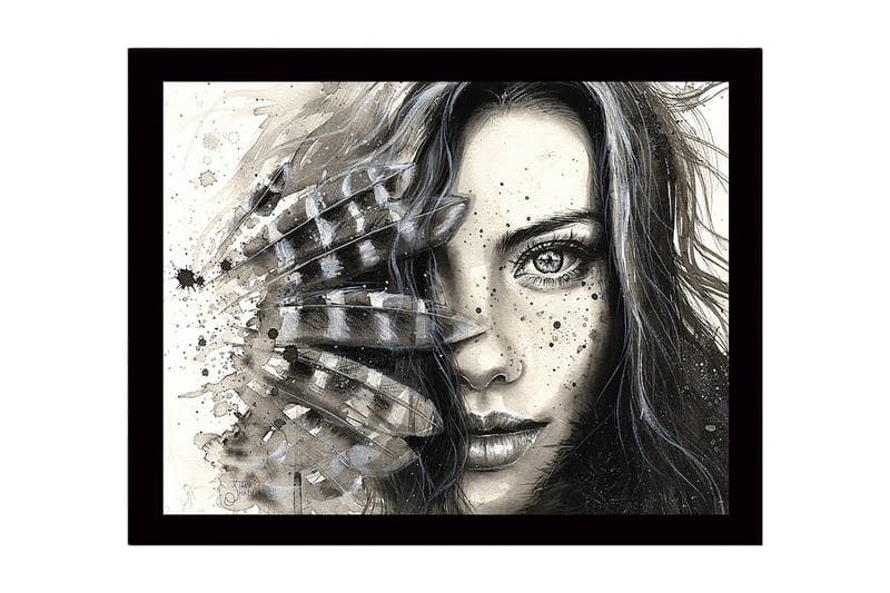 DEKORATIV INRAMAD MDF-MÅLNING 41x56 cm Flerfärgad - Inredning & dekor - Tavlor & konst