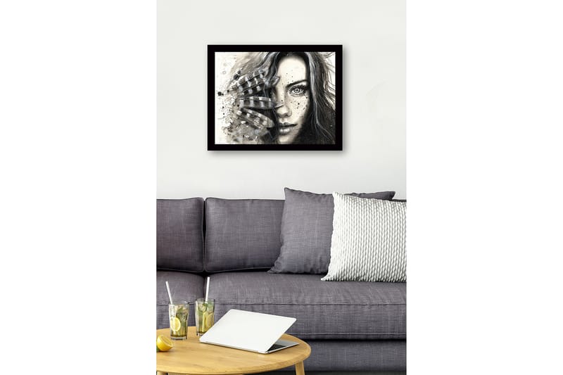 DEKORATIV INRAMAD MDF-MÅLNING 41x56 cm Flerfärgad - Inredning & dekor - Tavlor & konst