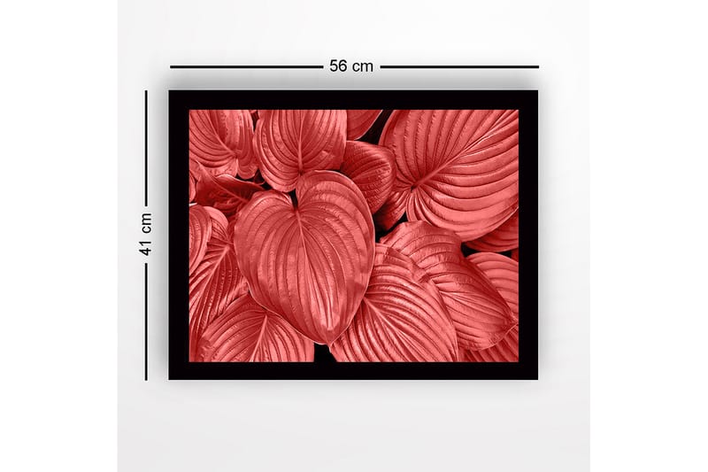 Inramad Canvastavla i trä - 41x56 cm - Färgglada blad i olika nyanser av röd - Röd / Svart - Inredning & dekor - Tavlor & konst
