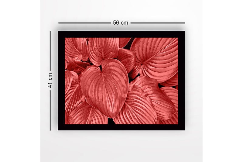 Inramad Canvastavla i trä - 41x56 cm - Färgglada blad i olika nyanser av röd - Röd / Svart - Inredning & dekor - Tavlor & konst