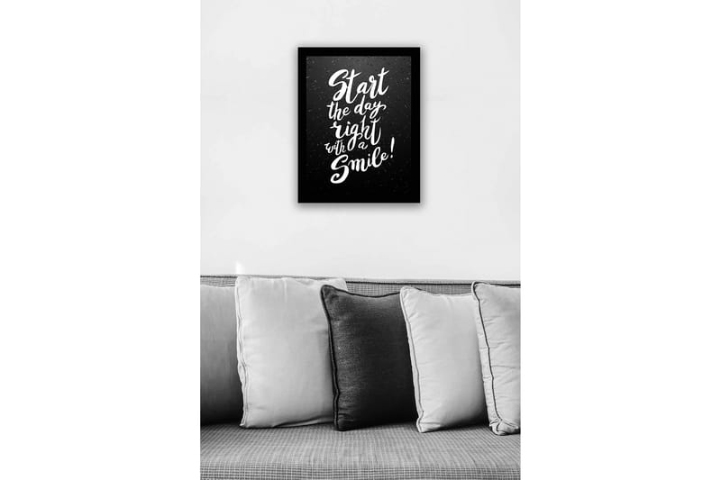 Inramad Canvastavla i trä - 41x56 cm - Inspirerande citat med handskriven typografi - Svart / Vit - Inredning & dekor - Tavlor & konst