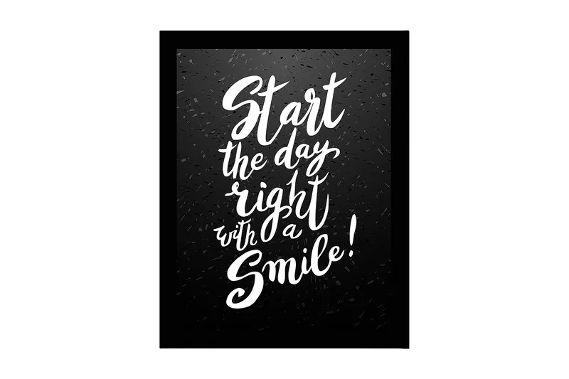 Inramad Canvastavla i trä - 41x56 cm - Inspirerande citat med handskriven typografi - Svart / Vit - Inredning & dekor - Tavlor & konst