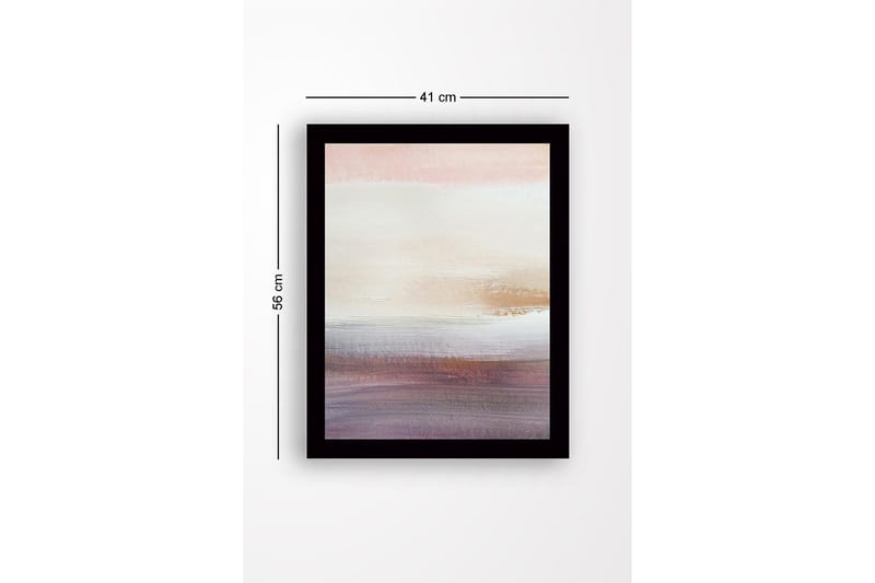 Inramad Canvastavla i trä - 41x56 cm - Mjuk abstrakt landskapskomposition med subtila färgövergångar - Ljusrosa / Beige / Lila - Inredning & dekor - Tavlor & konst
