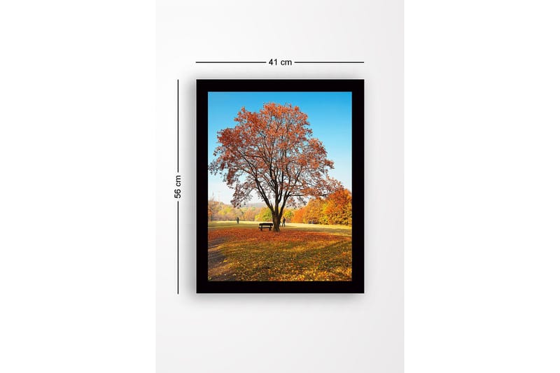Inramad Canvastavla i trä - 41x56 cm - Ståtlig höstträd med färgglada löv - Orange / Gult / Brunt - Inredning & dekor - Tavlor & konst